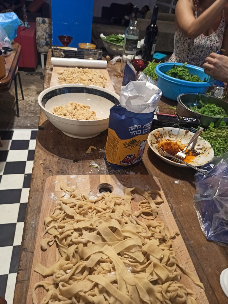 Progress of making pasta